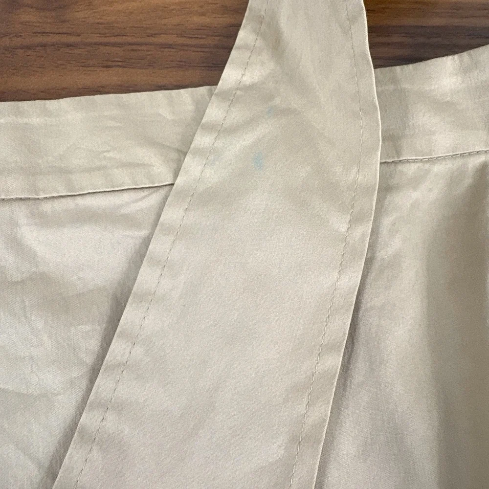 Ann Taylor LOFT‎ Tan Faux Wrap Midi Skirt Ruffle Tie Waist Size 6